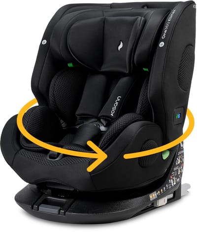 Osann One360 Klimax autostoel - Geintegreerde temperatuur regeling - Lengte kind van 40-150 cm (Vanaf geboorte tot 12 jaar) - Achteruiit kijkend - Vooruit kijkend - Draaibaar autostoeltje - Zwart
