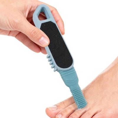 Voet Scrub Borstel - Voetvijl Pedi Tool - Voetverzorging Thuis - Dubbelzijdig Siliconen - 21.8 cm - Blauw