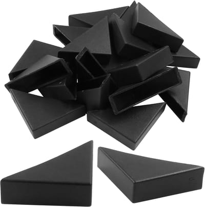 20 stuks driehoekige kunststof hoekbeschermers - zwart - 35x35mm glas- en raamrandbeschermers
