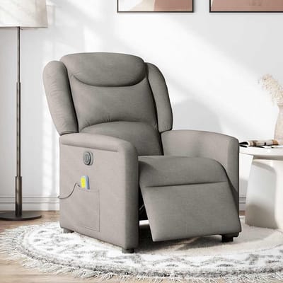 vidaXL - Massagestoel - elektrisch - verstelbaar - stof - taupe
