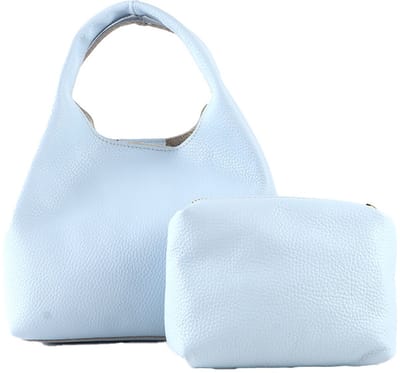 Giuliano lederen handtas Jente - Leer - Dames - Made in Italy - Licht blauw