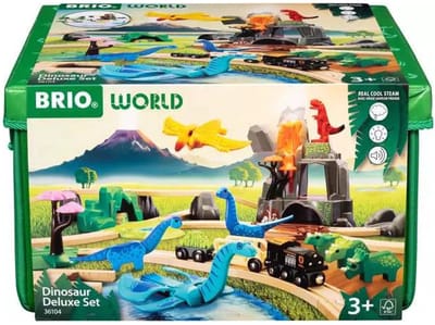 BRIO World â€“ 36104 Luxe set met dinosaurussen | 45-delige set speelgoedtreintjes voor kinderen vanaf 3 jaar