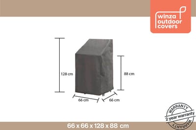 Winza Outdoor Covers - Premium - beschermhoes stapelstoelen - stapelstoelhoes - Afmeting : 66x66x128/88 cm - 2 jaar garantie - weerbestendige stapelstoelhoes - tuinstoel beschermhoes - tuinmeubelhoes stapelstoelen - outdoor stoelhoes - tuinmeubelen