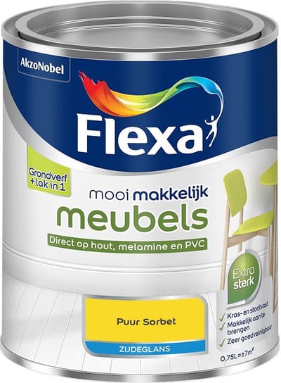 Flexa - Mooi Makkelijk Meubels Zijdeglans - Puur Sorbet - Mengverf - 750 Ml