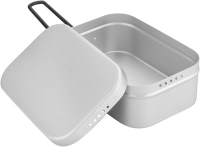 Aluminium Eetbakje - Opvouwbare Handvatten - Outdoor Maaltijden - Ruimtebesparend Ontwerp - 800 ml - Zilver