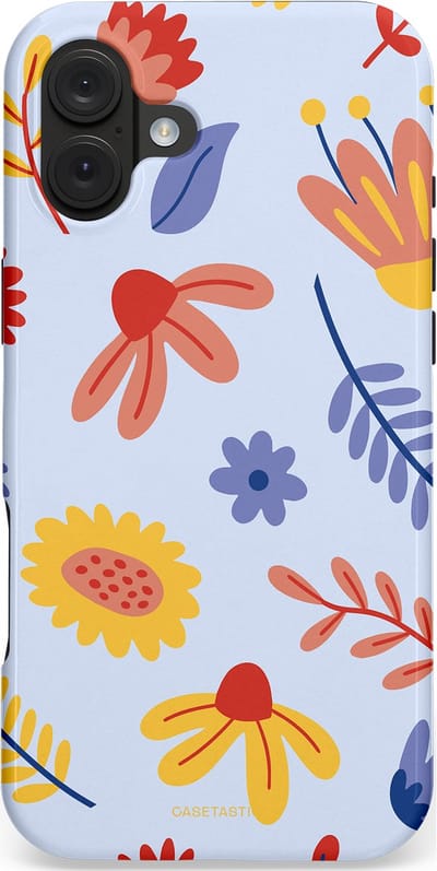 Casetastic hoesje geschikt voor Apple iPhone 16 Plus - MagSafe - Dubbellaagse bescherming - Bloemenval - Fashion Case - Lavendel Goud Terracotta