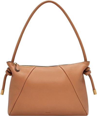 FOSSIL Leren Schoudertas Willa Leather Shoulder Bag Dust Lichtbruin