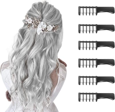 Dailygoods- Haarkrijt 6 Stuks Witte - Tijdelijke Haarkleurverf - Cadeau voor Kinderen - Veilig en Niet-Toxisch - Verjaardagscadeau - Grappige Haarkleurervaring