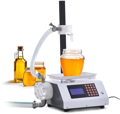 Automatische Vloeistof Vulmachine 50-5000g Digitale Flessenvuller met 120W Tandwielpomp - Professionele Liquid Filling Machine voor Parfum, Drank, Olie, Honing en Sauzen - Nauwkeurige Doseermachine met Verstelbare Standaard en Anti-Druppel Nozzle