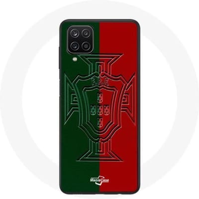 Coque - maniacase - Samsung Galaxy A12 - Souple - Noir - Portugal logo vert et rouge noir