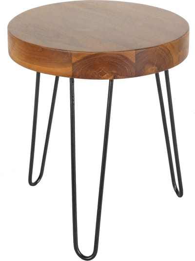 Teakhouten bijzettafel Ella met haarspeldpoten