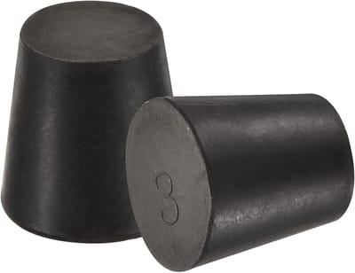 Rubberen Taps Toelopende Stop - Reageerbuis Afsluiter - Laboratorium Afdichting - Stevig Duurzaam Rubber - 18mm tot 24mm - Zwart