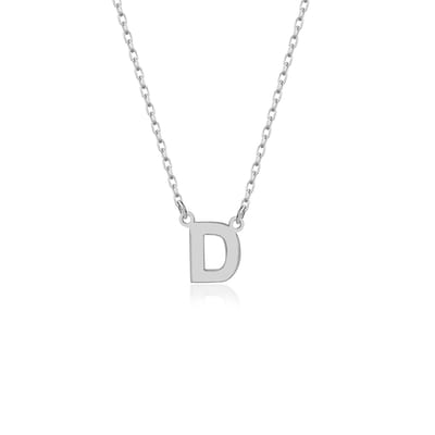 Letter D Initial Ketting Zilver (925 sterling) Trendy Minimalistisch Combi Bedel Zilverkleurig Dames Meisje | Cadeau Voor Vrouw