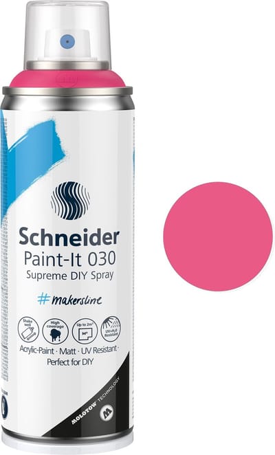 Schneider spuitbus verf - Paint-It 030 - DIY spuitverf - acrylverf - 200ml - magenta - S-ML03050136