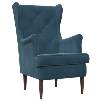 vidaXL - Fauteuil - Blauw - Fluweel
