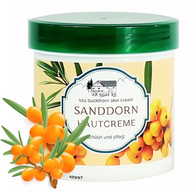 Pullach Hof - Duindoorn crème - Sanddorn - 250 ml - Verzorging voor de Droge en Gevoelige Huid - Uit Duitsland