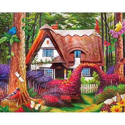 Diamant borduurwerk 5D DIY diamant schilderij volledige ronde boor huis borduren kruissteek 20X30CM black