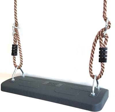 Schommelzitje Rubber - Schommelbank Tuin - Buiten Spelen - Met Metalen Plaat - 435 x 175 mm - Grijs