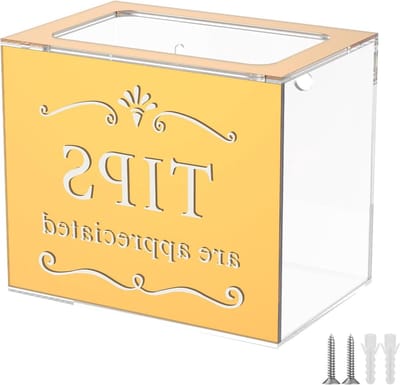 Acryl Fooienpot - Donatiebox - Geld Verzamelen - Transparant Ontwerp - 15x10x13 cm - Goud