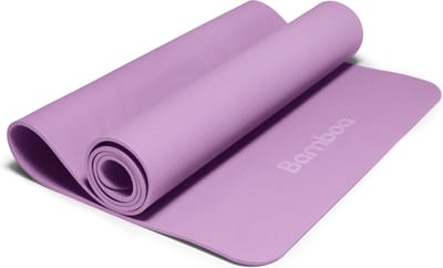 Bamboa Yogamat Roze | 6mm | Anti-Slip | Optimale Grip | Sterke Yoga mat | Makkelijk schoon te houden | Lila