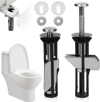 Toiletbril Bevestiging - WC Bril Set - Badkamer Reparatie - Roestvrij Staal - 10x2x5 cm - Zwart