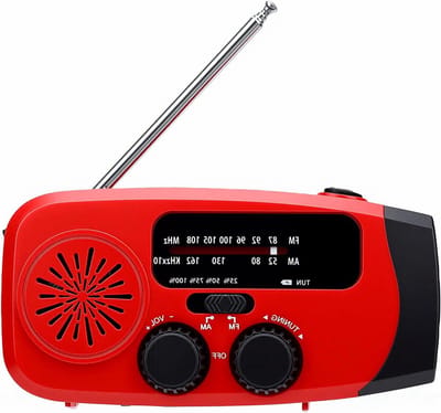 Handslingerradio Noodradio - Zonne-energie Radio - Noodsituaties Buiten - Met SOS Alarm - 13.5 x 7 x 7 cm - Grijs