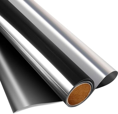 Famanu – Eenrichtingsraamfolie zwart-zilver, 75 x 400 cm, zelfklevend, warmte-isolerend en UV-bescherming, voor thuis en kantoor