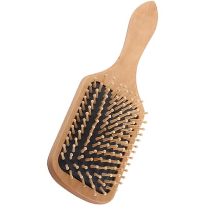 Haarborstel Professioneel Dik Krullend Haar Paddle Ontwarborstel met Houten Handvat beige