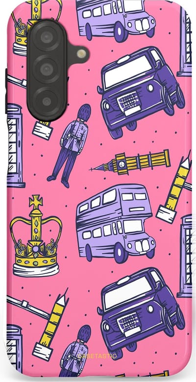 Casetastic Hoesje Geschikt voor Samsung A26 - Stijlvolle Beschermende Duo-layer Case - Brits London Roze Avontuur - Londen