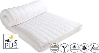 Vitality Pur Sleep Fit Topper ‚Äì 80x200 cm - 5 cm Traagschuim SG50 ‚Äì Inclusief Gratis Hoofdkussen(s) ‚Äì Wasbare Tijk & Anti-Allergisch