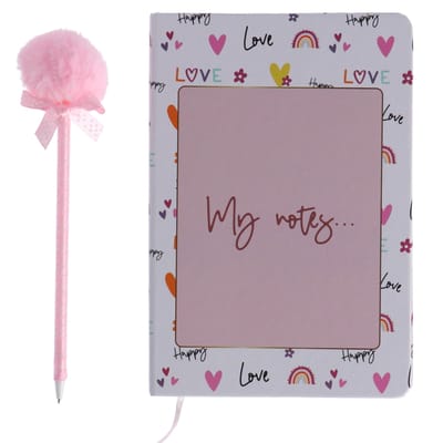 Happy Love Notebook Met PomPom Pen