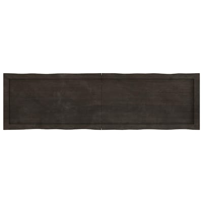 vidaXL - Tafelblad - natuurlijke - rand - 140x40x(2-6)cm - eikenhout - donkerbruin