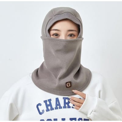 Heren en Dames Outdoor Fietsmaskers voor Nekbescherming en Bescherming tegen de Kou Geïntegreerd met Fluweel Gezichtsbescherming Ski Pullover Muts average size gray