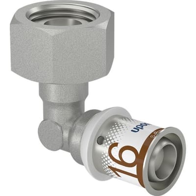 Uponor S-Press Plus pers kniekoppeling 90deg 2-delig 1/2"x16mm