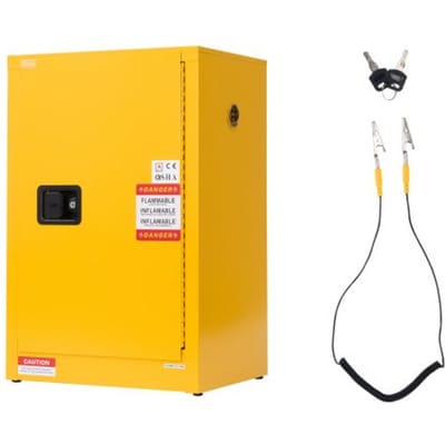 VEVOR Brandveilige Opslagkast 49,21 L, 59 x 46 x 90 cm Brandwerende Kast met Verstelbare Plank, Koudgewalst en Gegalvaniseerd Staal, Brandwerende Kast, voor Commercieel en Industrieel Gebruik, Geel