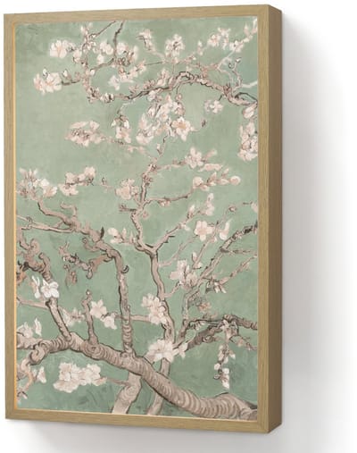 Wandlamp 40x60 cm - Oplaadbaar - Amandelbloesem - Kunst - Van Gogh - Groen - Wandlampen binnen woonkamer - Slaapkamer lamp - Decoratieve nachtlamp - Vloerlamp draadloos