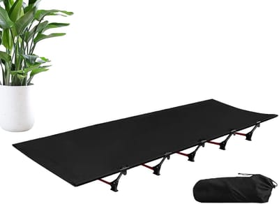 Kampeerbed Opvouwbaar - Slaapbed Buiten - Kamperen Reizen - Compact Lichtgewicht - 192x65x16cm - Zwart