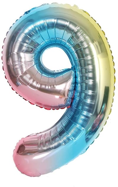 EGoods - Folie Ballon Regenboog Gradiënt Cijfer Ballon 32 Inch - Kleurrijke Decoratie Verjaardag Bruiloft Feest