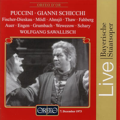 Dietrich Fischer-Dieskau, Bayerische Staatsoper, Wolfgang Sawallisch - Gianni Schicchilive Recording 1973 (CD)