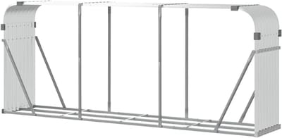 Brandhout Opslag - Houthok Houtstapel - Droog Hout Bewaren - Goede Ventilatie - 234x45x100 cm - Zilver
