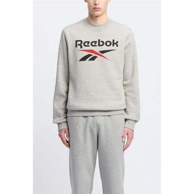 Reebok  Identity Big Logo Medium Grey Heather/vector Red Taglia: M | Felpe con cappuccio Outlet | Uomo | Grigio