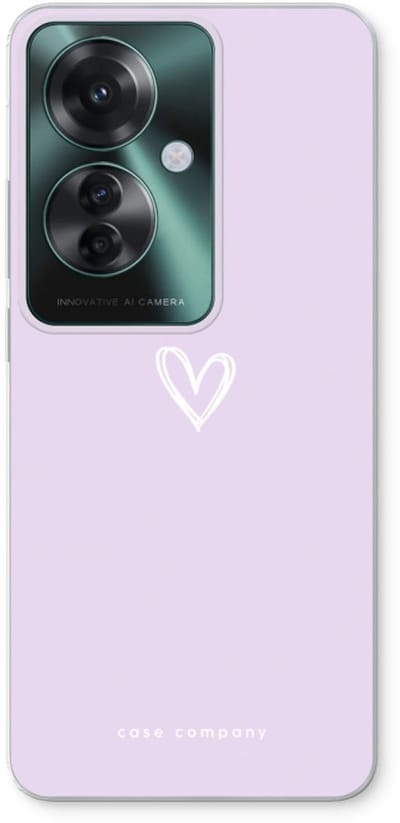 Case Company® - Hoesje geschikt voor Oppo Reno 11 F hoesje - Klein hartje paars - Soft Cover Telefoonhoesje - Bescherming aan alle Kanten en Schermrand