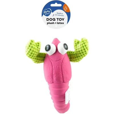 Duvoplus - Speelgoed Voor Dieren - Hond - Pluche & Latex Kreeft 24x18,5x6,5cm Paars/groen - 1st