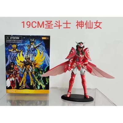 Figurine Anime 19CM Phoenix Ikki Hyoga Seiya Shiryu Modèle Armure Debout Jouets pour Enfants Boîte PVC Décoration de Collection de Bureau No box