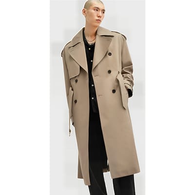 AllSaints Spencer Coat Sandy Brown Maat: XXL | Trenchcoats Outlet | Heren | Bruin