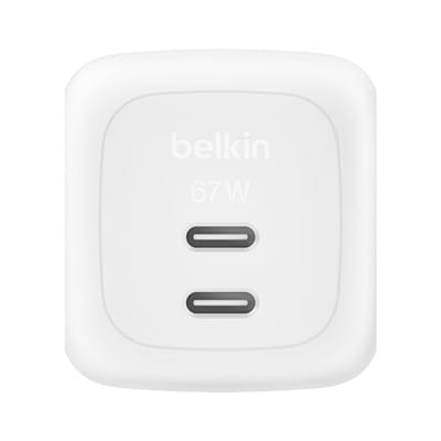 Belkin BoostCharge Pro 67 W USB-C wandlader met 2 USB-C poorten – wit
