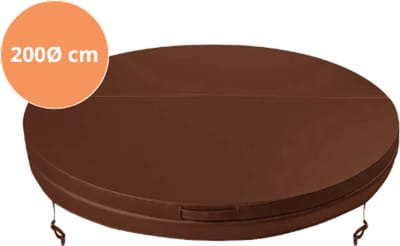 W'eau Universele Spa Cover – Ronde Jacuzzi Afdekking – Ø 200 cm – Dikke Isolatie – Bruin