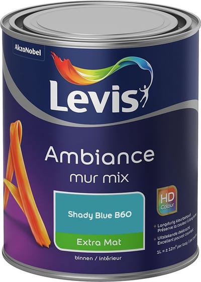 Levis - Ambiance Mur Extra Mat Mix - Shady Blue B60 - Mengverf - 1 L