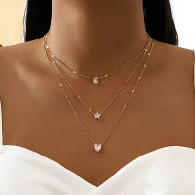 925 Zilver Drie-Laags Rond Hanger Ketting voor Vrouwen Eenvoudige Slang Ketting Bedel Bal Ketting Feest Cadeau Exquise Sieraden voor Vrouwen brown