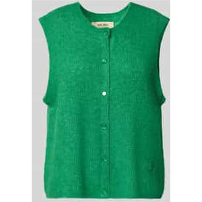 Mouwloos vest van wolmix met ronde hals